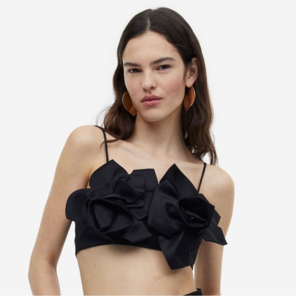 ISO - in search of black h&m  satin crop top